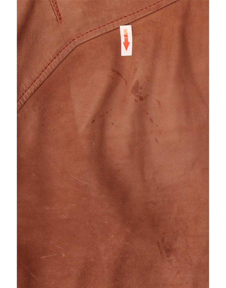 G-Star Mens Suede Biker Jacket UK 40 Large Brown Leather