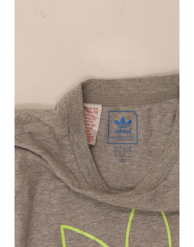 ADIDAS Boys Graphic T-Shirt Top 13-14 Years Grey Cotton Vintage Adidas and Second-Hand Adidas from Messina Hembry 
