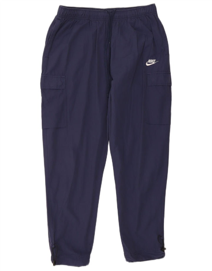 Nike Mens Cargo Tracksuit Trousers Joggers Large Navy Blue Cotton