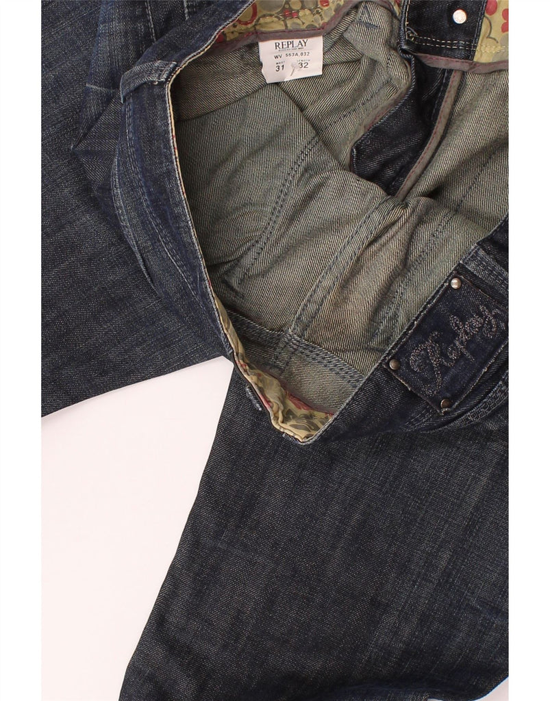 REPLAY Womens Straight Jeans W31 L32 Navy Blue Cotton Vintage Replay and Second-Hand Replay from Messina Hembry 