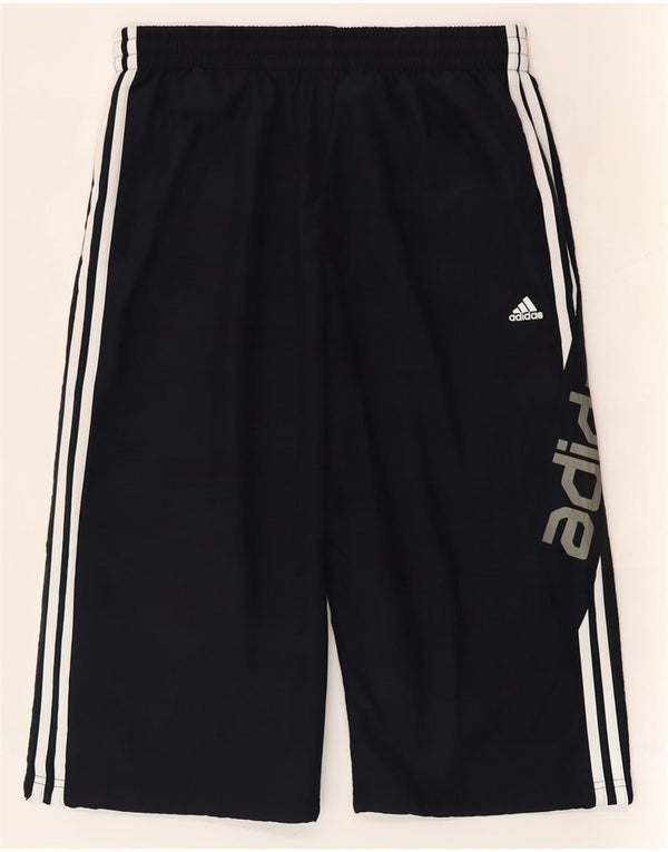 Adidas Womens Graphic Bermuda Sport Shorts UK 16 Large Navy Blue Polyester