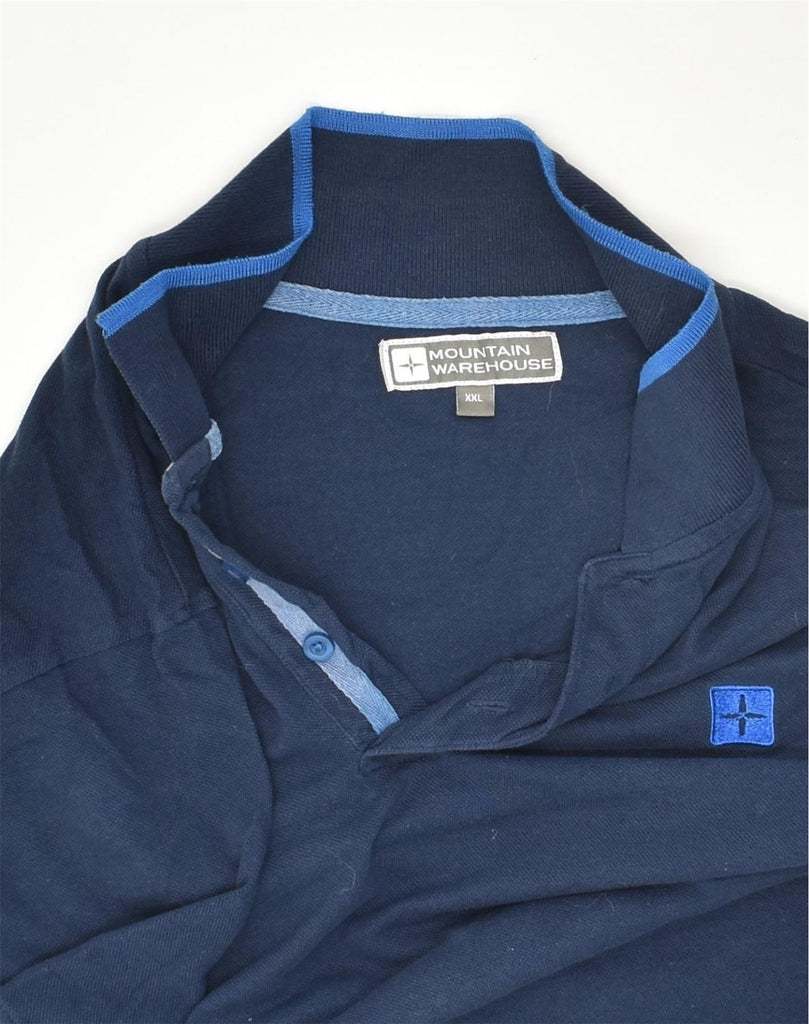 MOUNTAIN WAREHOUSE Mens Polo Shirt 2XL Blue Cotton | Vintage Mountain Warehouse | Thrift | Second-Hand Mountain Warehouse | Used Clothing | Messina Hembry 