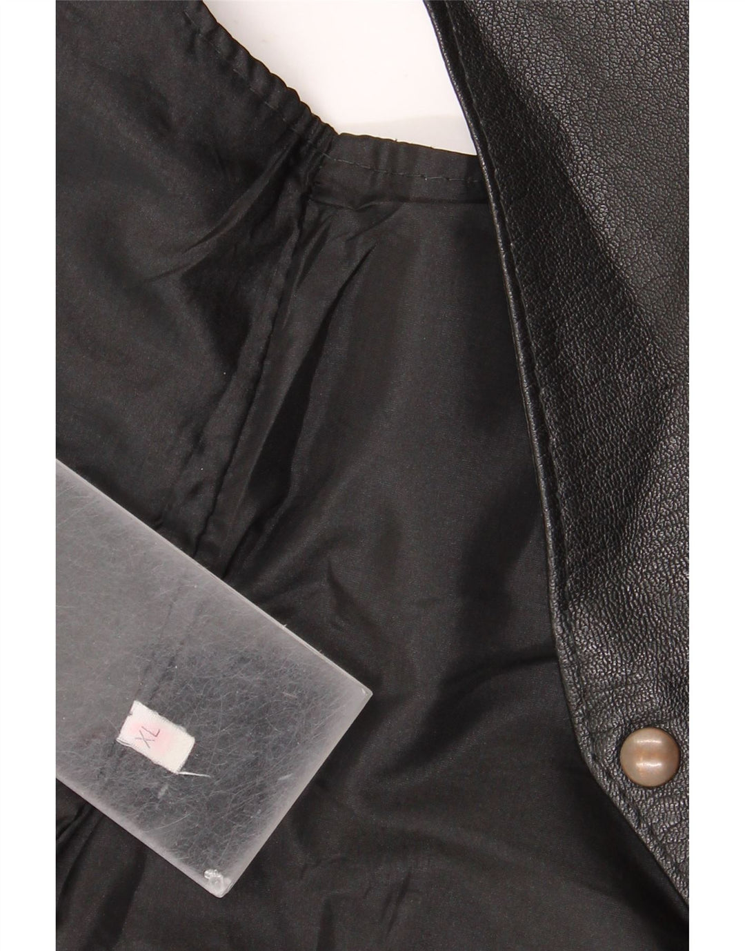 Vintage Mens Leather Waistcoat XL Black
