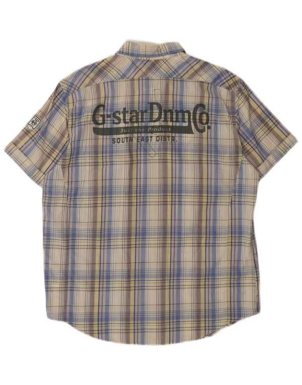 G-Star Mens Graphic Short Sleeve Shirt XL Multicoloured Plaid Cotton