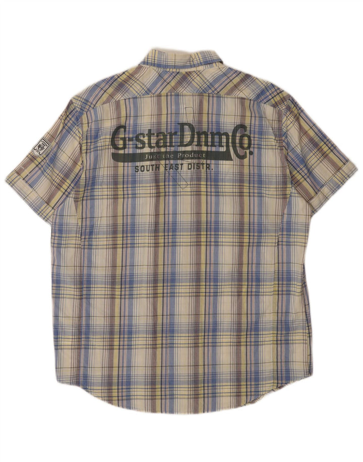 G-Star Mens Graphic Short Sleeve Shirt XL Multicoloured Plaid Cotton