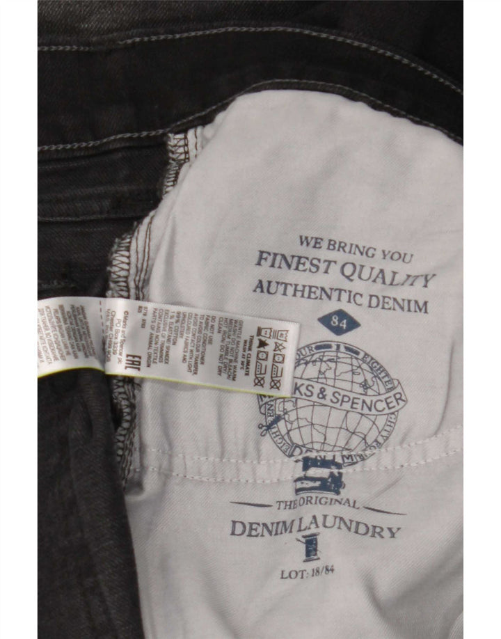 Marks & Spencer Mens Straight Jeans W44 L31 Black Cotton