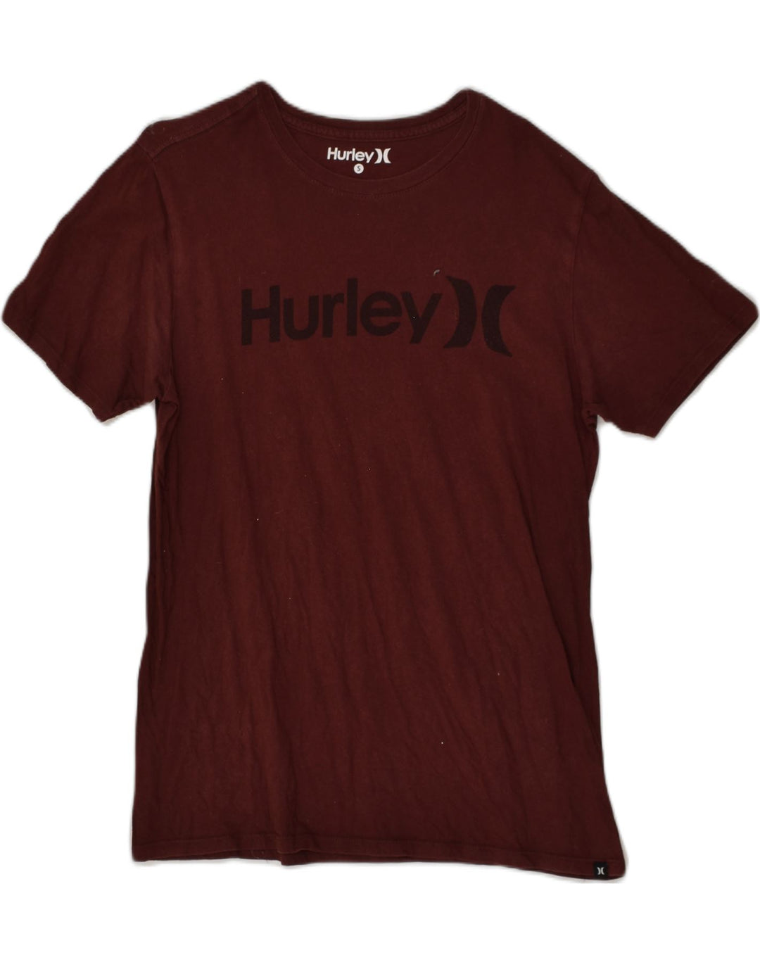 HURLEY Mens Graphic T-Shirt Top Small Maroon Cotton | Vintage Hurley | Thrift | Second-Hand Hurley | Used Clothing | Messina Hembry 