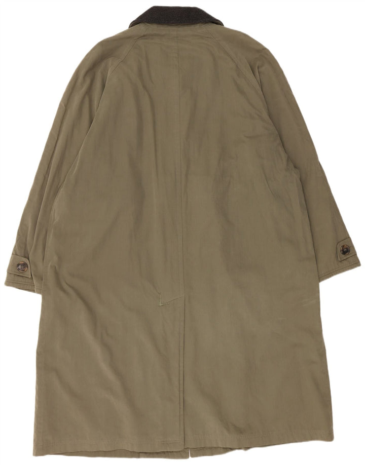 Hugo Boss Womens Overcoat EU 54 2XL Khaki Cotton