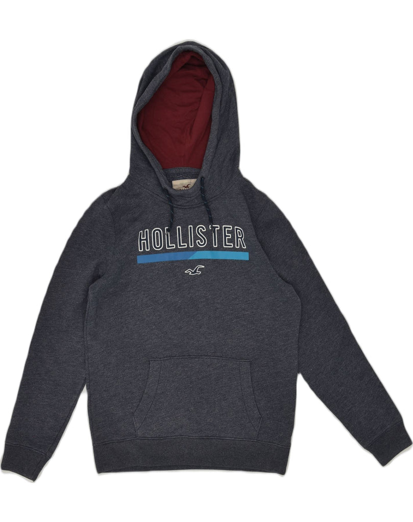 HOLLISTER Mens Graphic Hoodie Jumper Small Grey Cotton | Vintage Hollister | Thrift | Second-Hand Hollister | Used Clothing | Messina Hembry 