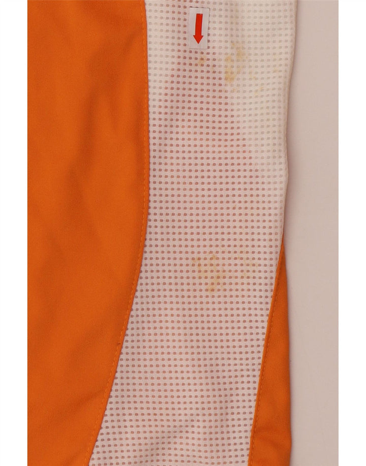 ADIDAS Mens Climacool T-Shirt Top Large Orange Colourblock Polyester