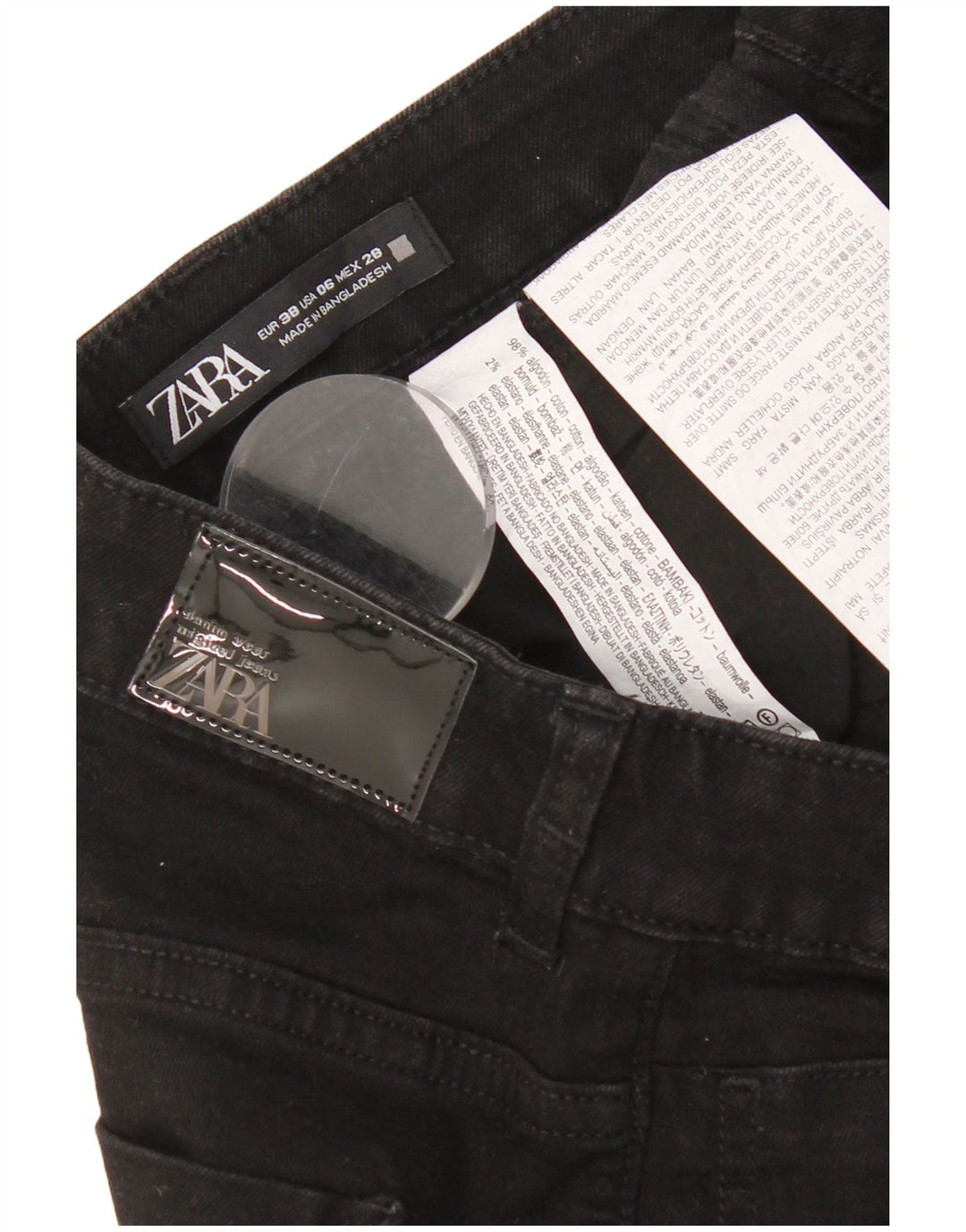 Zara Womens Flared Jeans EU 38 Small W28 L31 Black Cotton