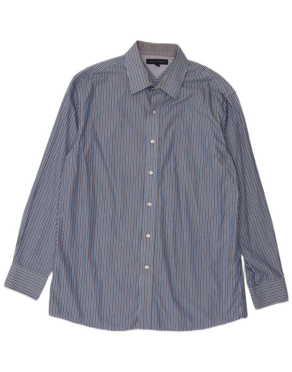 Tommy Hilfiger Mens Shirt Size 16 Large Blue Pinstripe