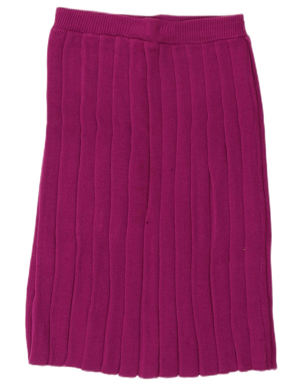 Vintage Womens Knit Midi Skirt W28 Small Purple Wool