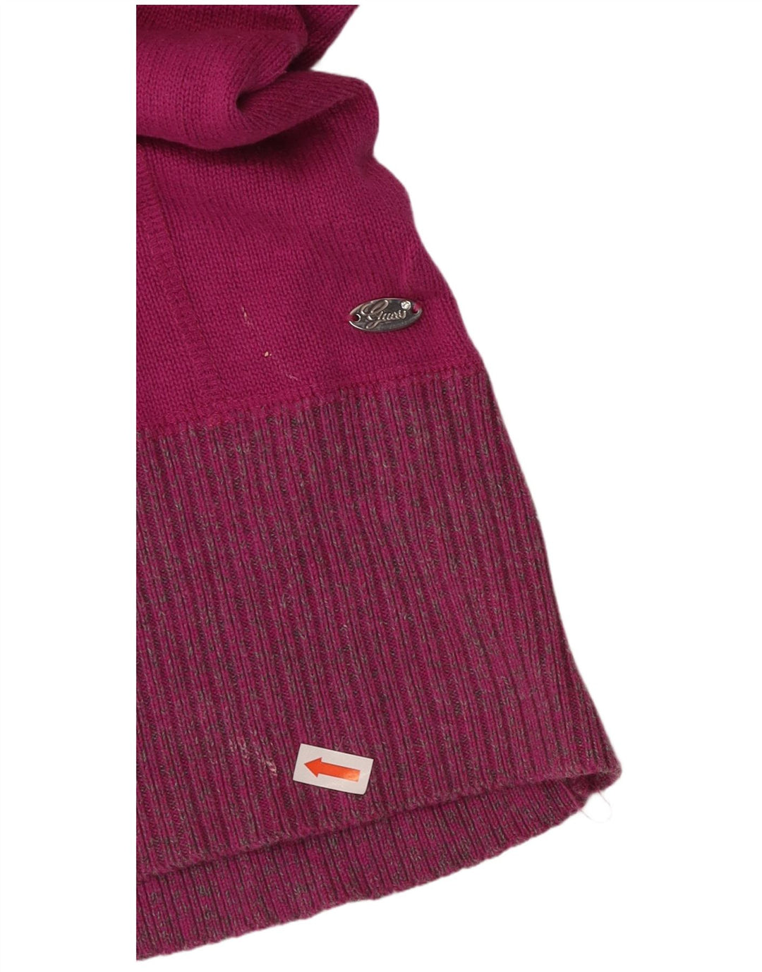 GUESS Womens Shawl Neck Jumper Sweater UK 10 Small Pink Cotton