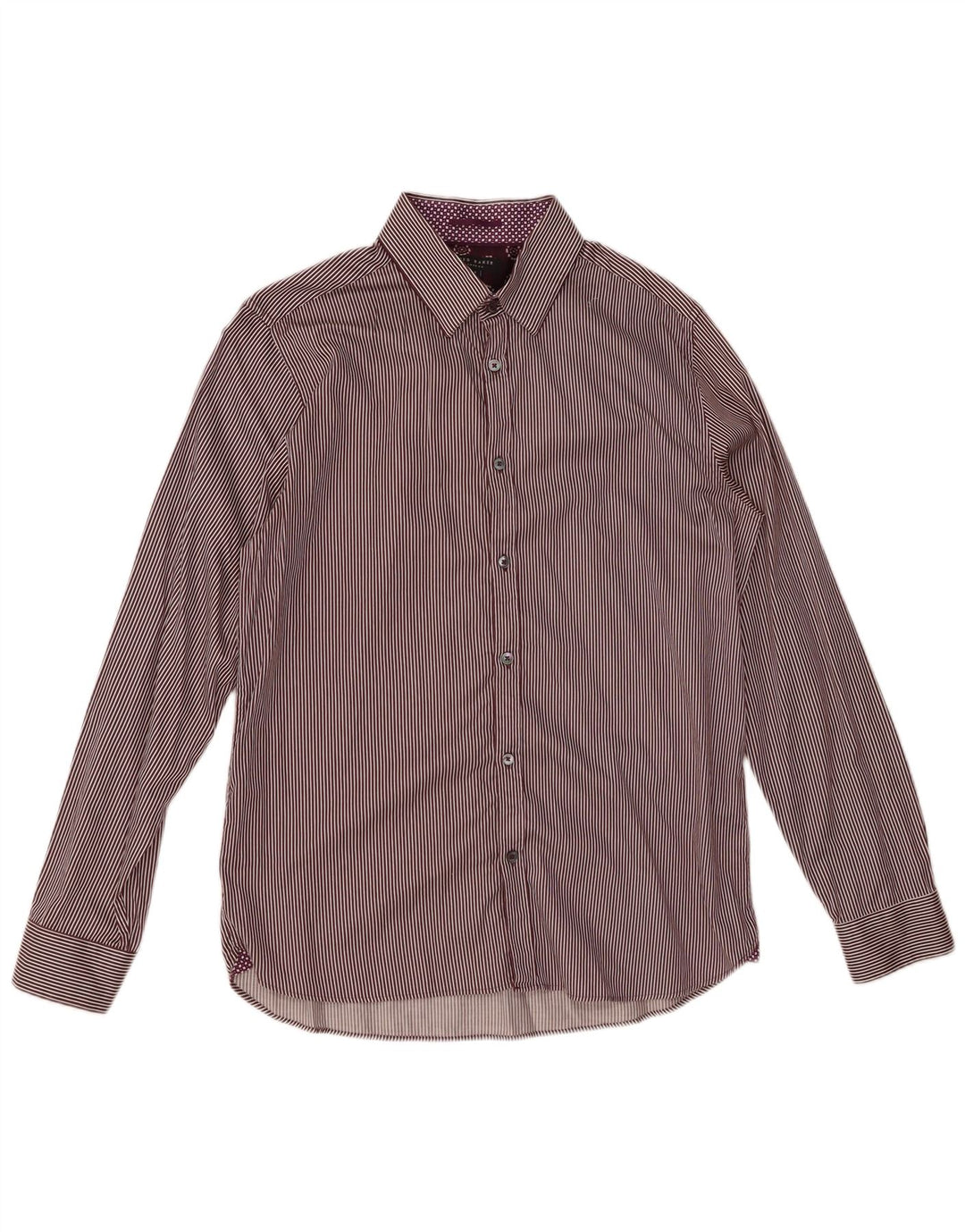TED BAKER Mens Shirt Size 4 Large Purple Pinstripe Cotton