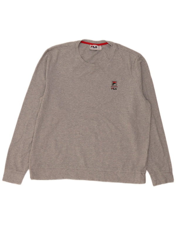 Fila Mens Sweatshirt Jumper XL Grey Cotton