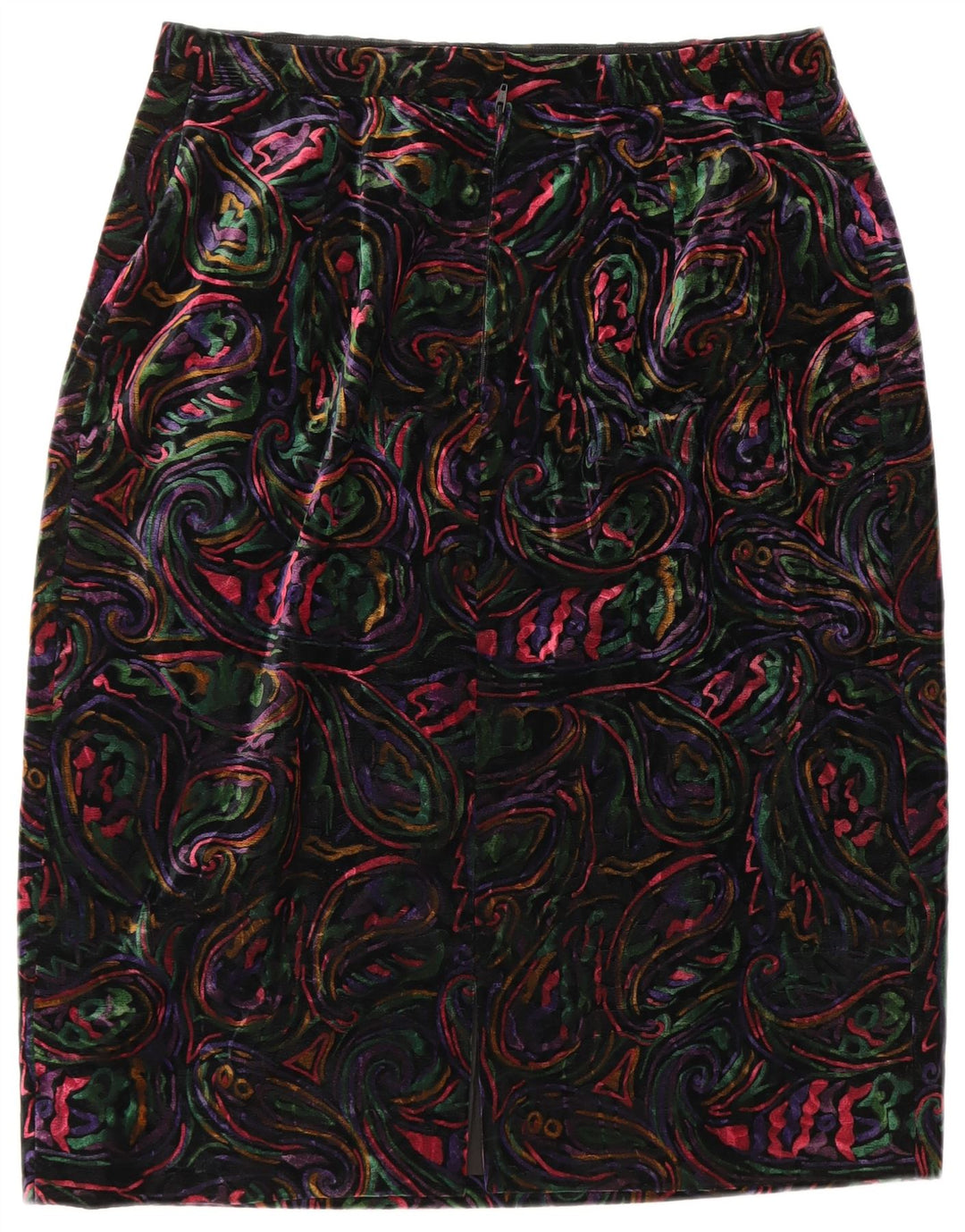 VINTAGE Womens 1 Button 2 Piece Skirt Set UK 12 Medium W32 Multicoloured