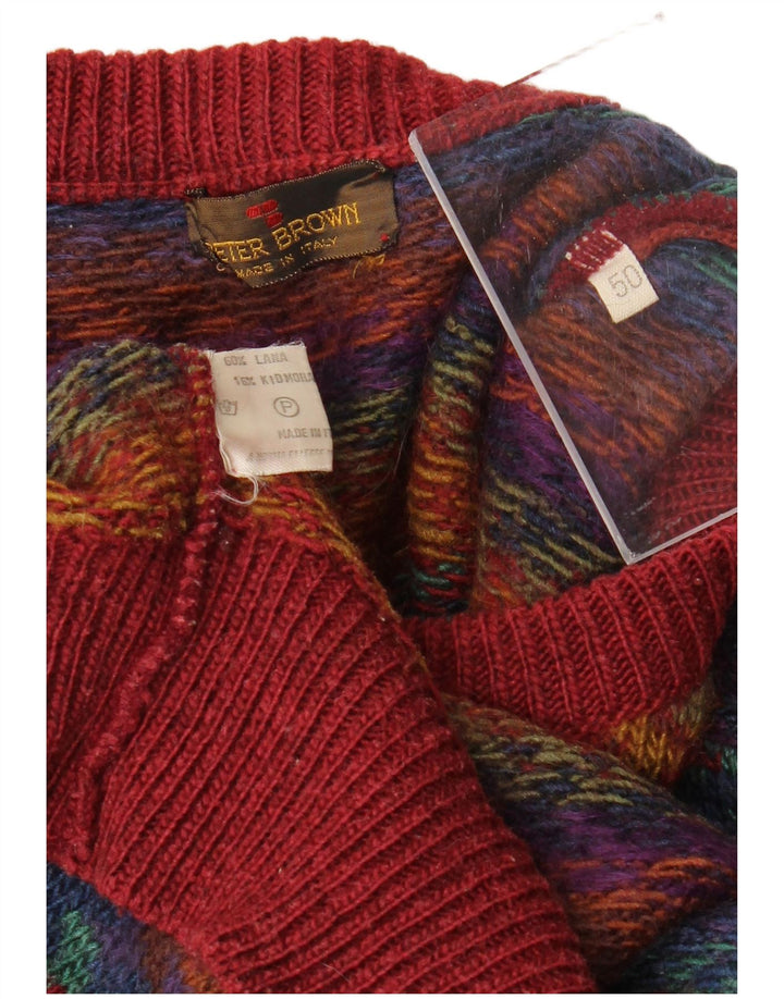PETER BROWN Mens Crew Neck Jumper Sweater IT 50 Medium Multicoloured