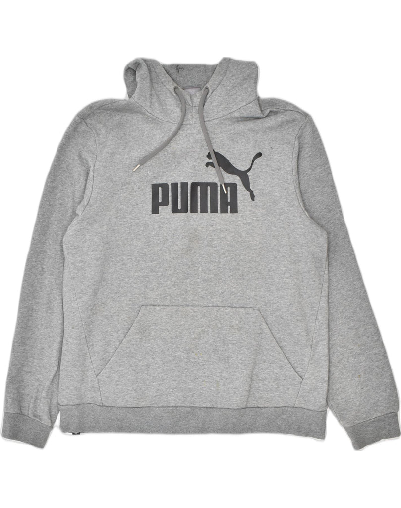 PUMA Mens Graphic Hoodie Jumper Large Grey Cotton | Vintage | Thrift | Second-Hand | Used Clothing | Messina Hembry 