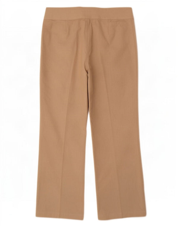 Marks & Spencer Womens Straight Casual Trousers UK 14 Large W34 L30 Beige