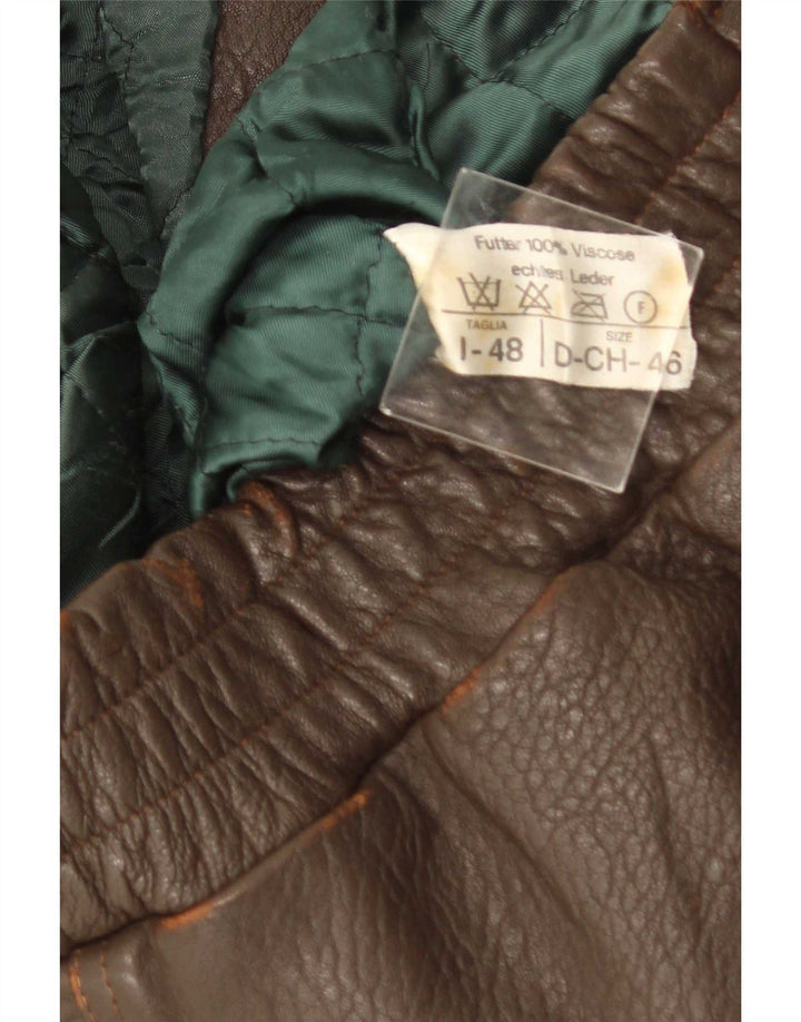 Vintage Mens Leather Jacket IT 48 Medium Brown