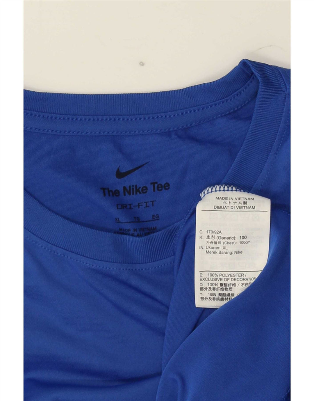 Nike Mens Dri Fit T-Shirt Top XL Blue Polyester