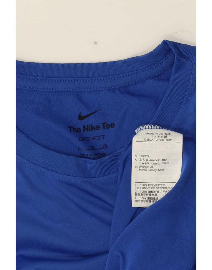 Nike Mens Dri Fit T-Shirt Top XL Blue Polyester