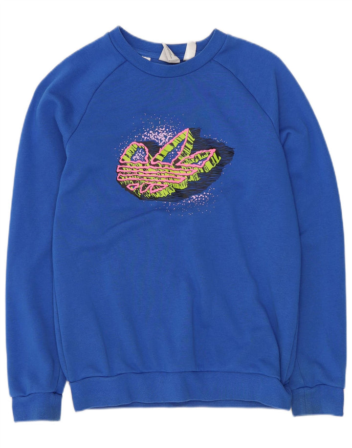 Adidas Boys Graphic Sweatshirt Jumper 11-12 Years Blue Crosta