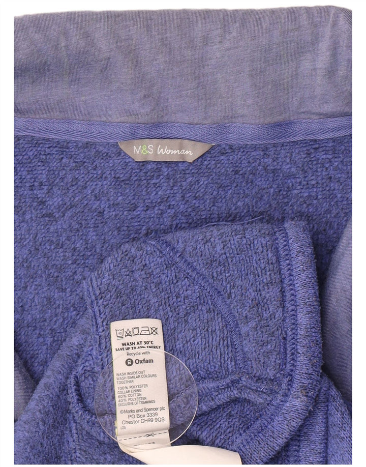 Marks & Spencer Womens Comfort Fit Tracksuit Top Jacket UK 16 Large Blue