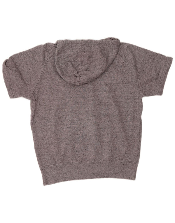 Champion Womens Oversized Graphic Hoodie Jumper UK 10 Small Grey Flecked