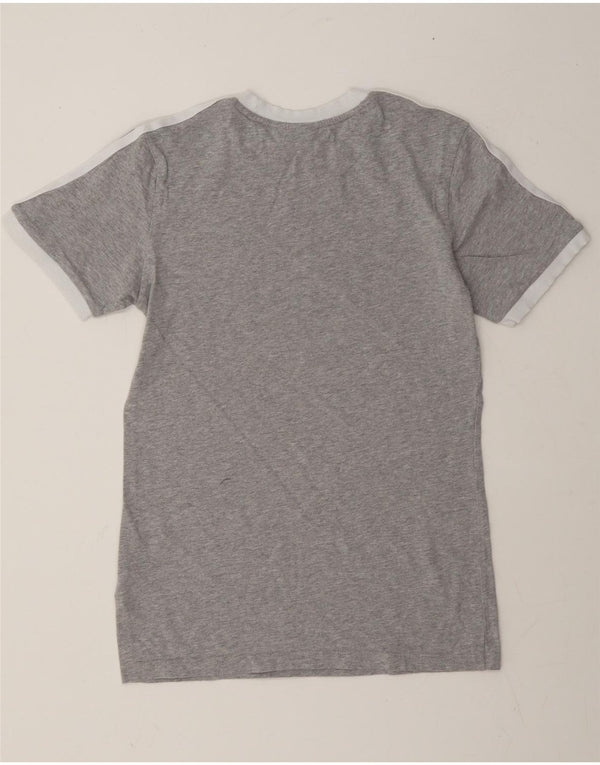 Adidas Womens T-Shirt Top UK 8 Small Grey Flecked Cotton