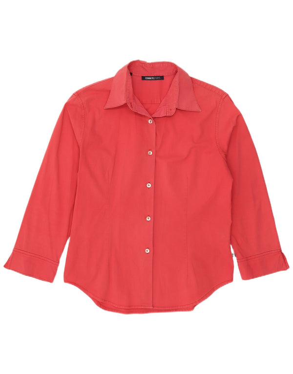 Cerruti 1881 Womens Shirt UK 14 Large Pink Cotton