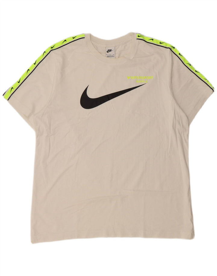 Nike Mens Graphic T-Shirt Top XL White Colourblock