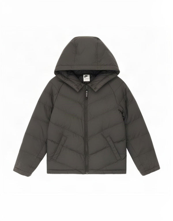 Nike Boys Hooded Padded Jacket 6-7 Years XS Black Polyester