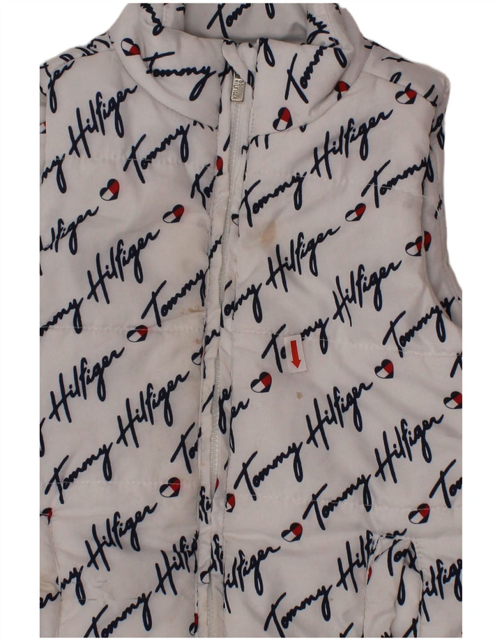 TOMMY HILFIGER Girls Graphic Padded Gilet 3-4 Years White Polyester