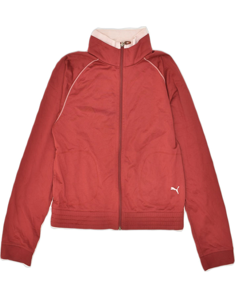 PUMA Womens Tracksuit Top Jacket UK 14 Large Red Polyester | Vintage Puma | Thrift | Second-Hand Puma | Used Clothing | Messina Hembry 