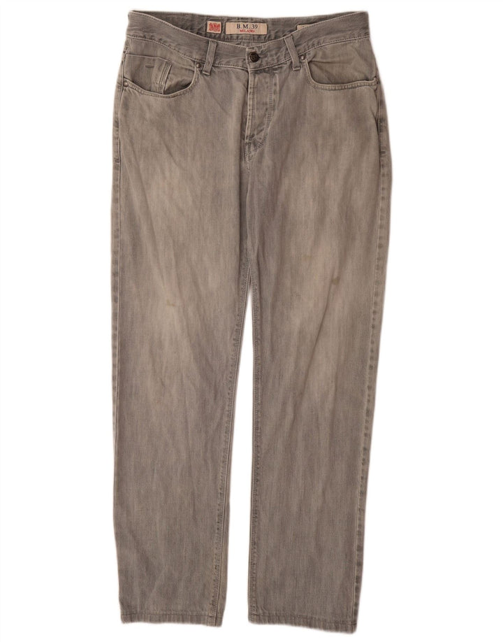 Boggi Mens Milano Straight Jeans W34 L30 Grey Cotton