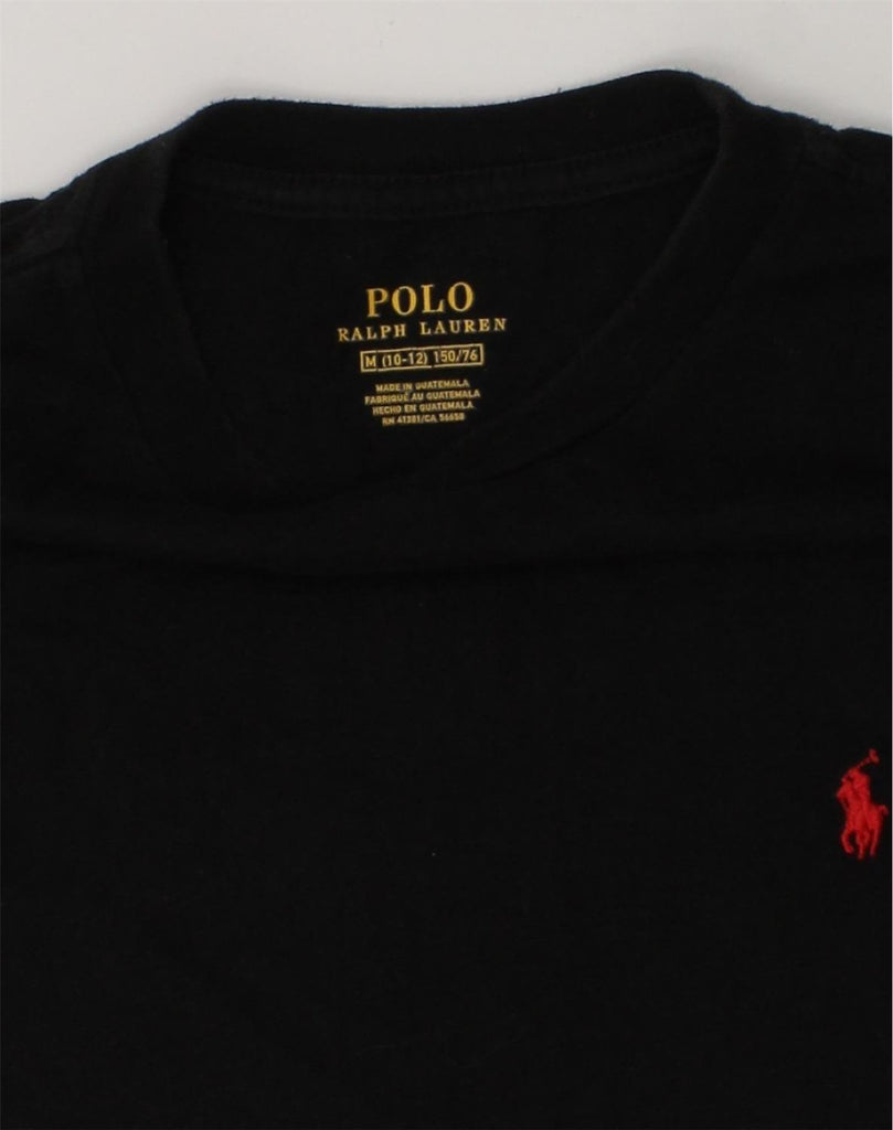 POLO RALPH LAUREN Boys T-Shirt Top 10-11 Years M Black Cotton | Vintage Polo Ralph Lauren | Thrift | Second-Hand Polo Ralph Lauren | Used Clothing | Messina Hembry 