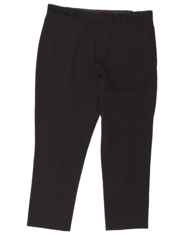 Zara Mens Cropped Trousers EU 42 Large W32 L25 Black Polyester