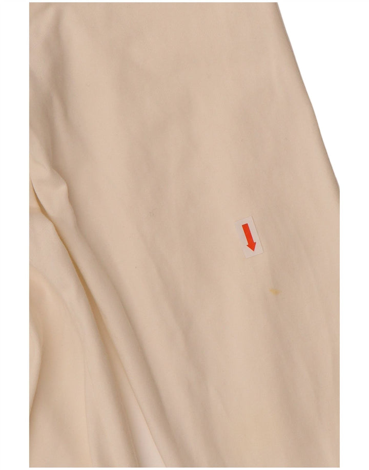 NIKE Womens Zip Hoodie Sweater UK 12/14 Medium Off White Cotton