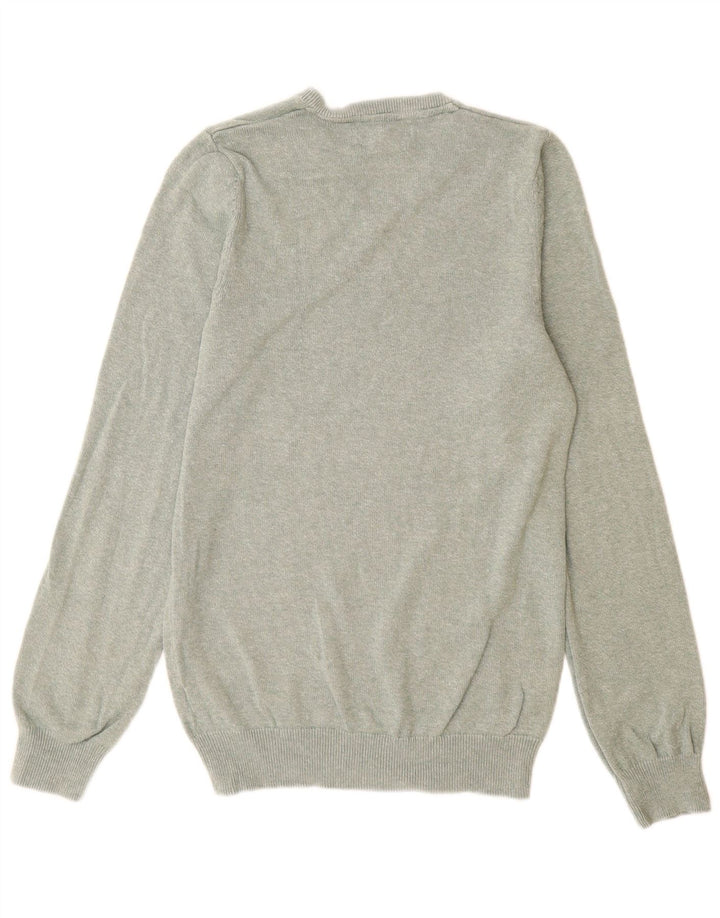 Marks & Spencer Mens V-Neck Jumper Sweater XS Green Cotton