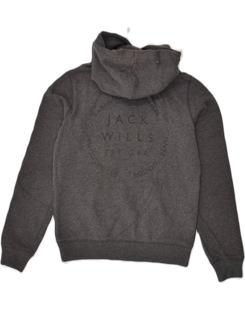 JACK WILLS Womens Hoodie Jumper UK 10 Small  Grey Cotton | Vintage Jack Wills | Thrift | Second-Hand Jack Wills | Used Clothing | Messina Hembry 