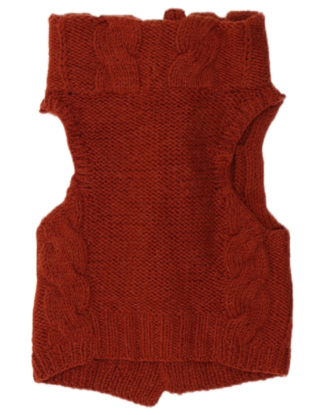 VINTAGE Womens Sleeveless Cardigan Sweater UK 12 Medium Brown