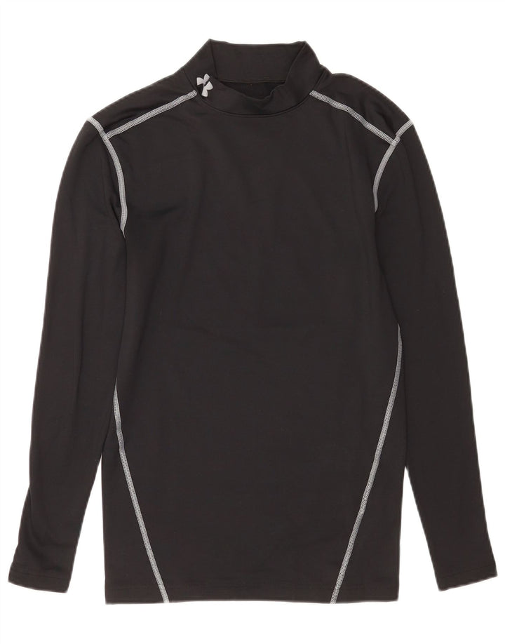 Under Armour Womens Cold Gear Top Long Sleeve UK 12 Medium Black Polyester