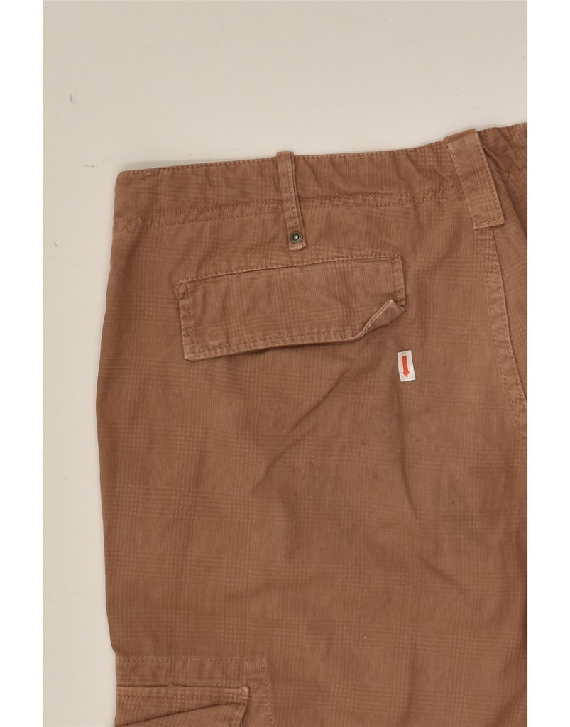 VINTAGE Mens Straight Cargo Trousers IT 52 XL W34 L32 Brown Check Cotton | Vintage Vintage | Thrift | Second-Hand Vintage | Used Clothing | Messina Hembry 