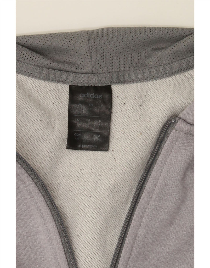 ADIDAS Mens Graphic Zip Hoodie Sweater Large Grey Polyester Vintage Adidas and Second-Hand Adidas from Messina Hembry 