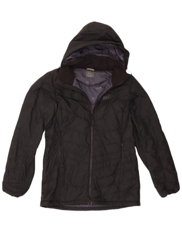 Jack Wolfskin Womens Oversized Hooded Padded Jacket IT 36 XS Black