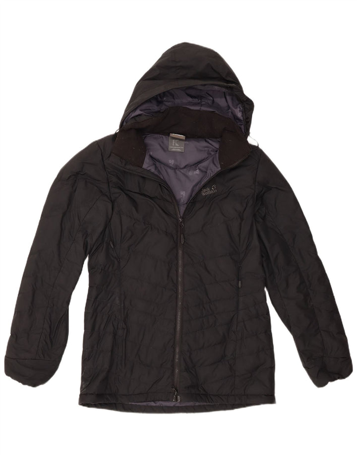 Jack Wolfskin Womens Oversized Hooded Padded Jacket IT 36 XS Black