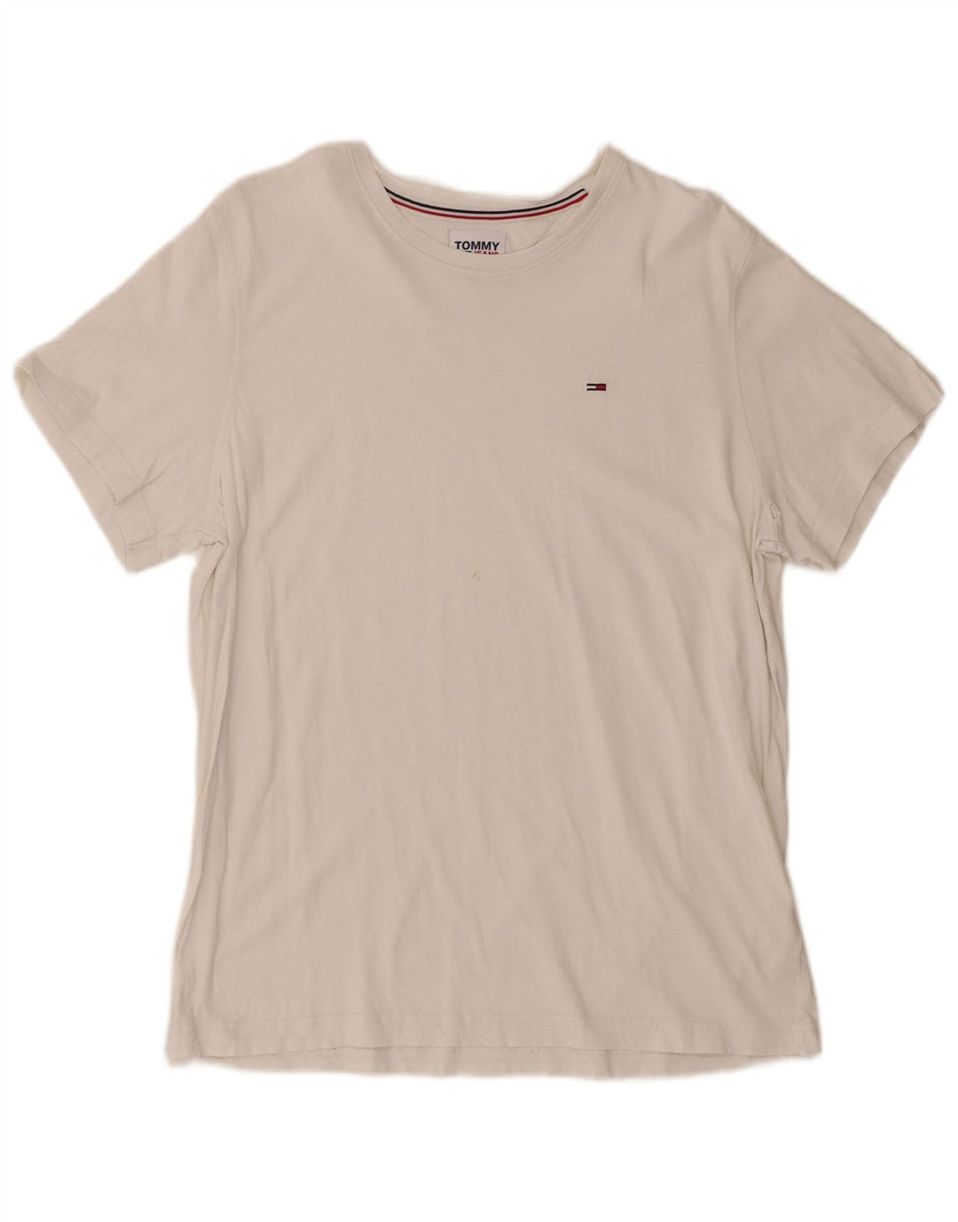 Tommy Hilfiger Mens T-Shirt Top Large White Cotton