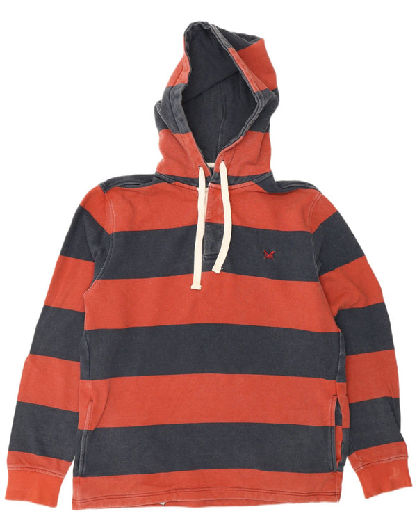 CREW CLOTHING Mens Hoodie Jumper Medium Red Striped Cotton